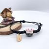 Handmade Maneki Neko Bracelet Hand Rope Women Hand Ring Adjustable Red Braided Rope  Women