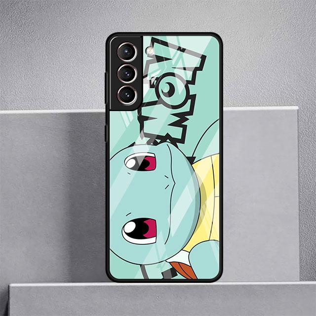 Szklane etui na Samsunga Galaxy S22 Ultra S21 Plus S20 FE Note 20 10 Lite S10 S9 S8 S10e Hartowana osłona na telefon Pika Pokemoon Słodkie