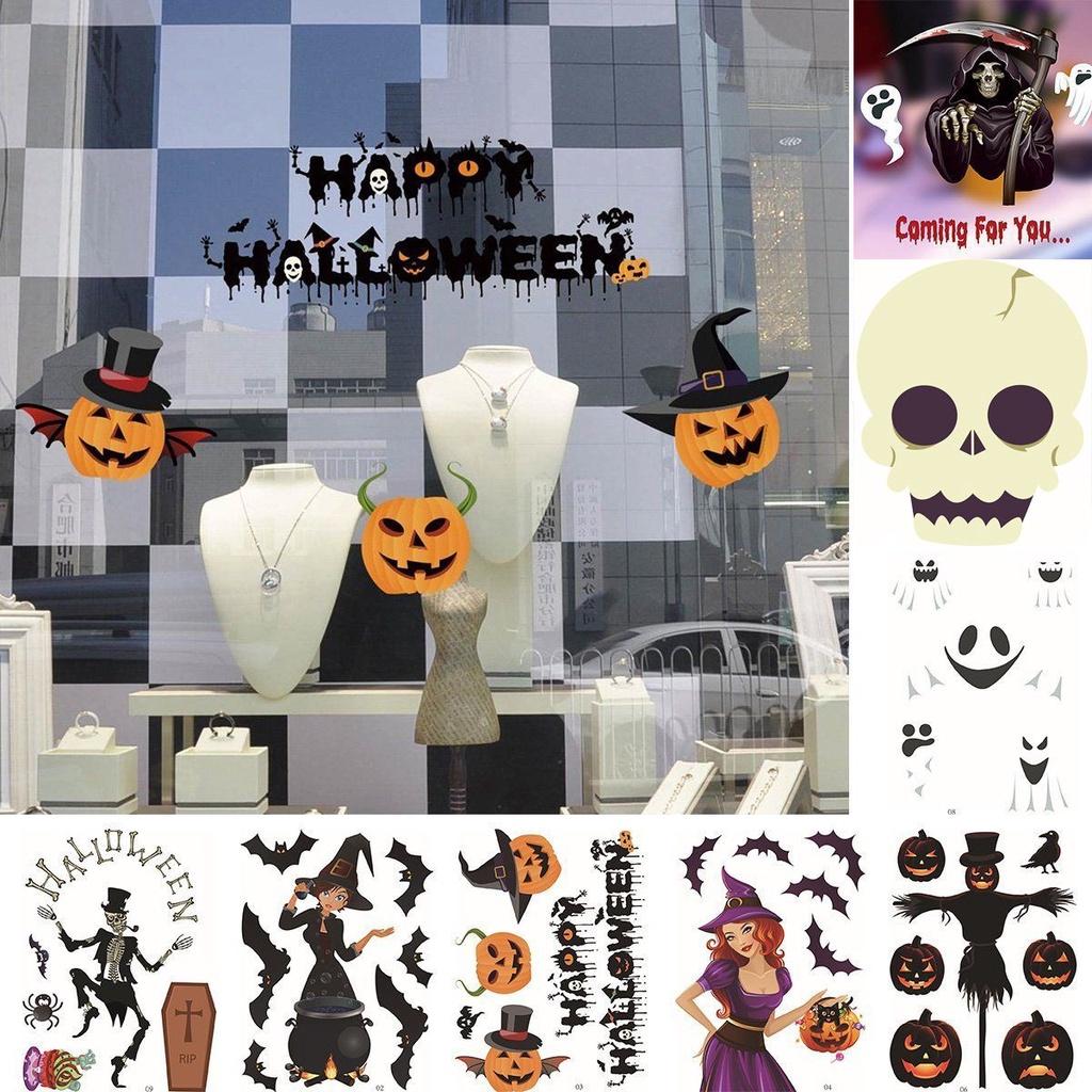 Durable Pvc Halloween Party Diy Witch Stickers Skeleton Ghost Window Wall Decals Decor For Long-lasting Use