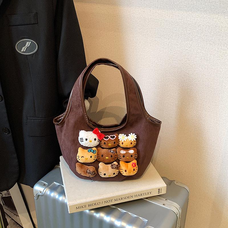Trendige Niedliche Kätzchen Plüsch Tragetasche: Vielseitige Einzelschultertasche für Mädchen