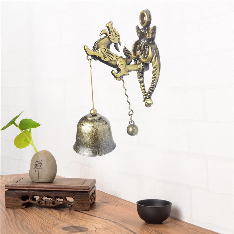 Vintage-Metallklingel für Tür, Ladenbesitzer, Glücksklopfer, Windspiel, magnetische Wandbehang-Ornament für Zimmer, Garten, Geschäft, Vordereingang, Geschenk