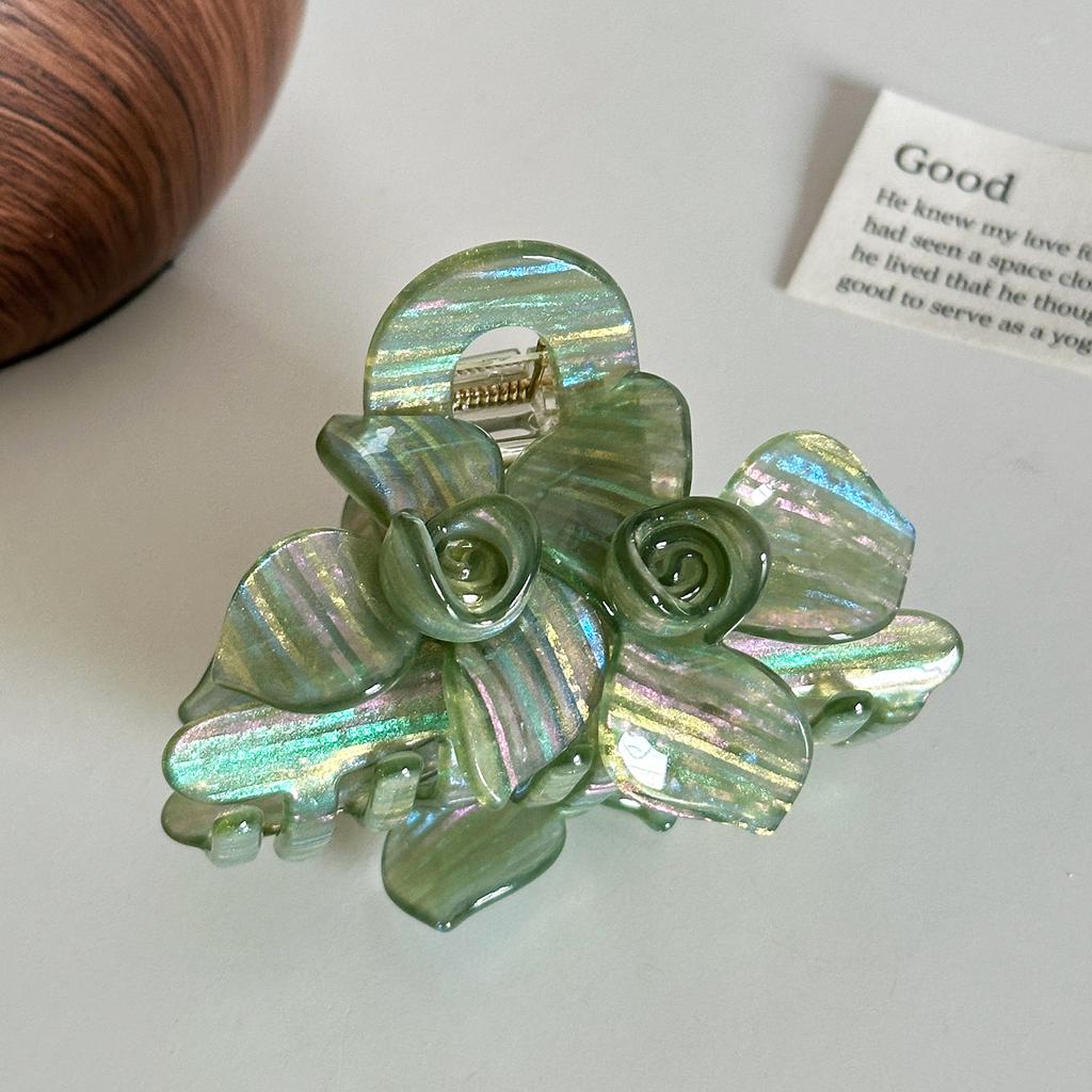 Trendy Hair Acetate Clip With Elegant Floral Design In Candy Colors For Stylish Women