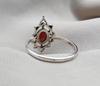 Red Garnet Ring: 925 Sterling Silver Boho Engagement Jewelry