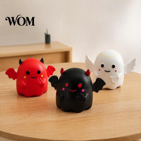 Focus Improvement Tools Halloween Ghost Squeeze Toy, Angel Demon Stress Relief Anxiety Toys Slow Rebound Ball Fidget Party Favors Office Desk Toy