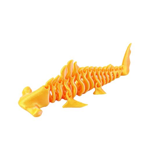3D Printed Shark Figurine Flexible Fidget Animal Model Articulated Stress Relief Desk Toy