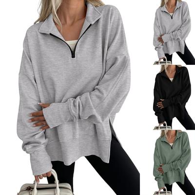 Women's Long Sleeve Stand Collar Pullover Sweatshirt