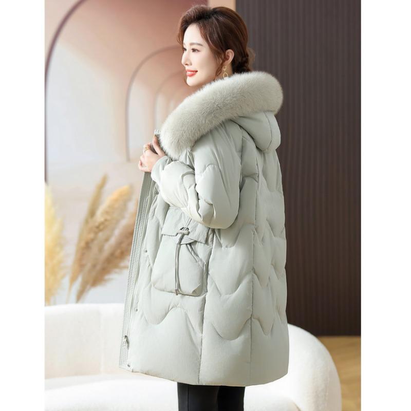 Down Jacket Women's Winter New Product Year-old Middle-aged and Elderly Women's Clothing Mother Clothing Medium and Long Fox Fur Collar Jacket