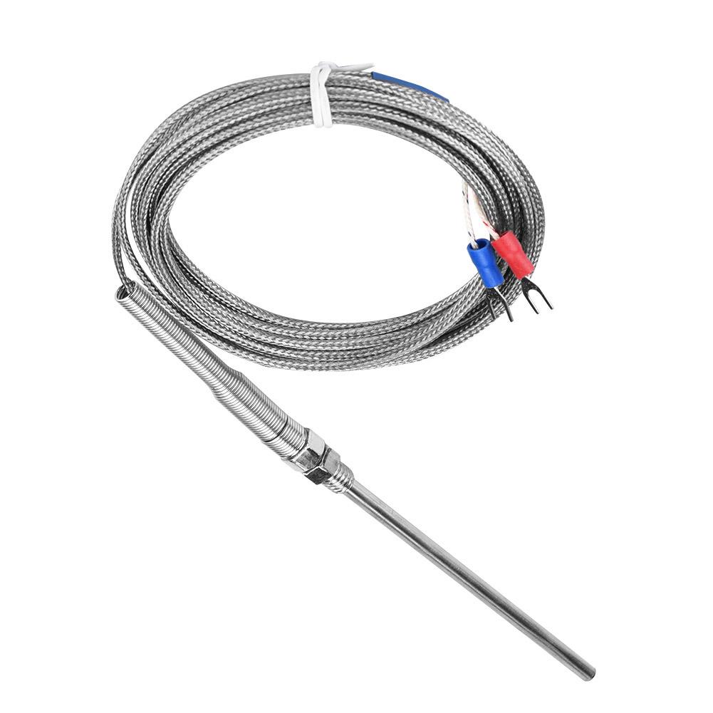 M8 Thread Type K Thermocouple 100mm Probe Temperature Sensor Wire 0 400 Celsius  (4 M)