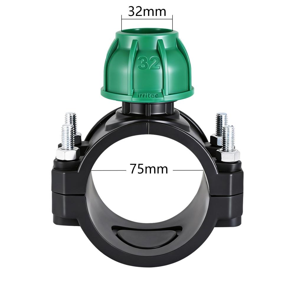 PVC/PP Saddle Clamp 20/25/32/40/50/63/75mm Garden Agricultural Irrigation Pipe PE Quick Connector 3-way Lock Nut Plastic Reducer