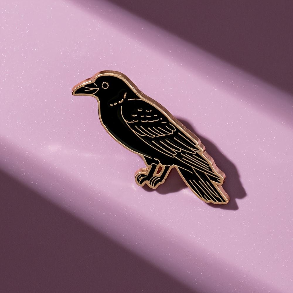 Raven Enamel Brooch, Fashion Decorative Brooch, Badge Pin, Apparel Accessories, Jewelry Gifts