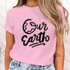 (Premium T-shirt)Women Fashion Summer T Shirts Protect The Ocean Our Earth Letter Print T-Shirts Female Short Sleeve Graphic Tee