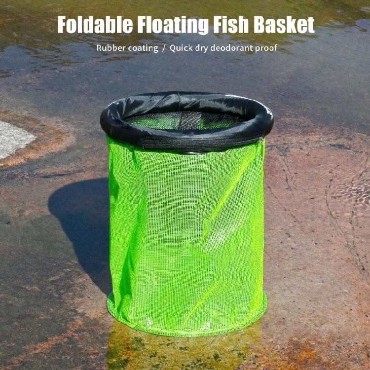 25cm/35cm Baits Storage Cage for Keep Live Fish Portable Bucket Floating Fishing Basket Fishing Net Holder Foldable