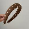 French Retro Polka Dot Velvet Headband Early Simple High Skull Top Headband Pressure Hair Card Versatile Hair Accessories