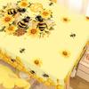 Față de masă Galbenă cu Imprimeu Albine Florale și Faguri pentru Decorarea Mesei Decor Petrecere Față de Masă Dreptunghiulară pentru Bucătărie Masă de Dining Tematică Albine de Vară