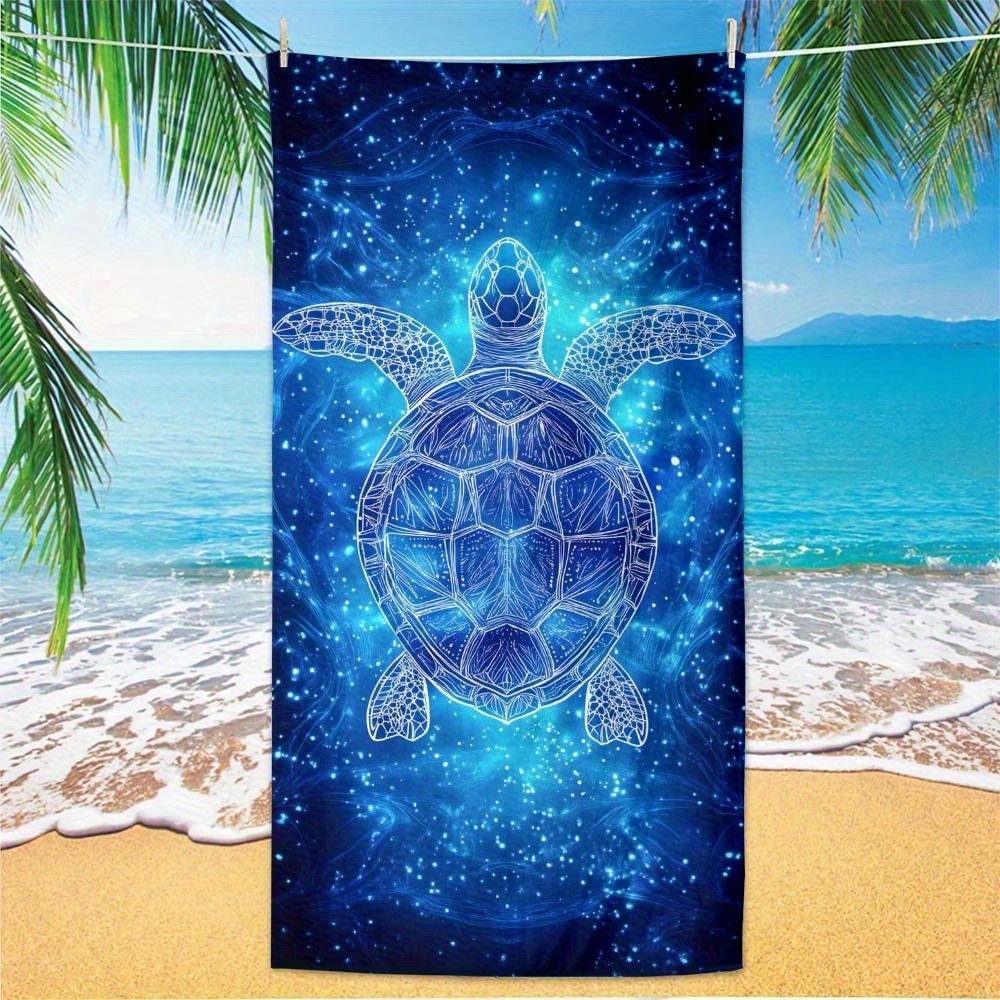 

Beach towel blue star turtle pattern sunscreen and windproof suitable for beach pool camping travel beach blanket W40*H60(CM)