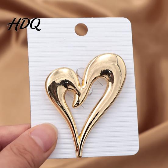 Metallbrosche Anstecknadel Hohl Liebe Herz Anstecker Romantisch Revers Goldfarben Pullover Strickjacke Mantel Anzug Schal Dekor Herren Damen Bekleidungszubehör