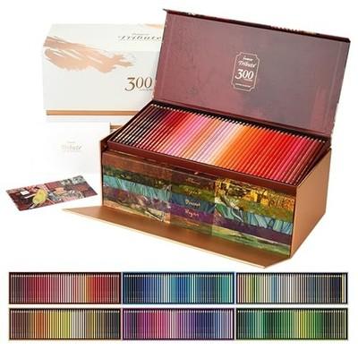 MARCO Oil Based Colored Pencils 300 Color Set Soft Core Metal Box Sharpener