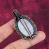 Rainbow Moonstone Pendant Copper Wire Wrapped Gemstone Jewelry Handmade Pendant