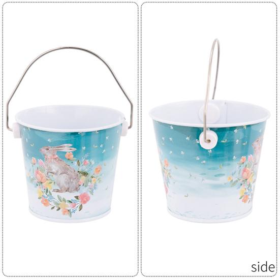 1/2/3/4/5/6 ks Veselý velikonoční zajíček kovový kbelík s uchem Velká kapacita Velikonoční zajíček Dekorativní kbelík na skladování sladkostí a dárků Velikonoční potřeby