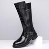Men’s Motorcycle Boots Western Boots Black Jockey Boots Casual Brown Street Style Cool High Boots Plus Size