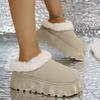 Large Size Thick-soled Cotton Slippers Women's New Winter Velvet Thickened Warm Retro Snow Boots