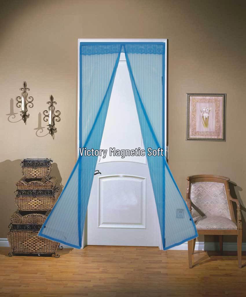 Magnetic Striped Anti-Mosquito Soft Screen Door Curtain