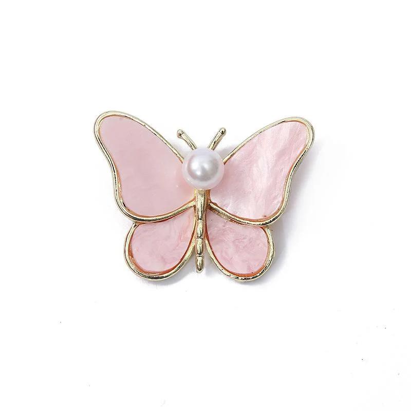Butterfly Brooches for Women Charm Pearl Gold Color Brooch Pins Party Wedding Gifts Clothing Accessories Jewelry Gift