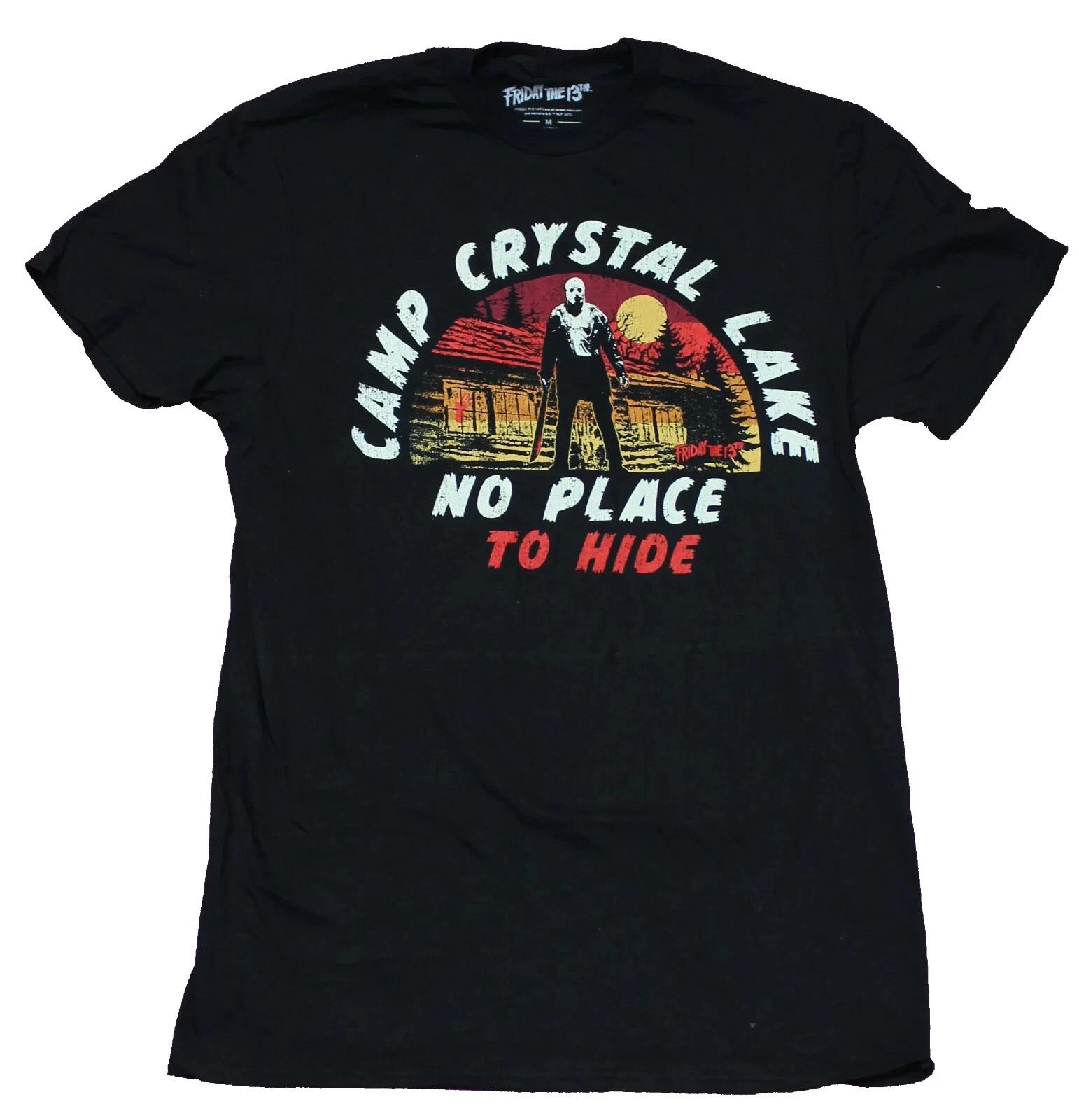 

Friday The 13th Mens Camp Crystal Lake No Place To Hide Shirt New M XL