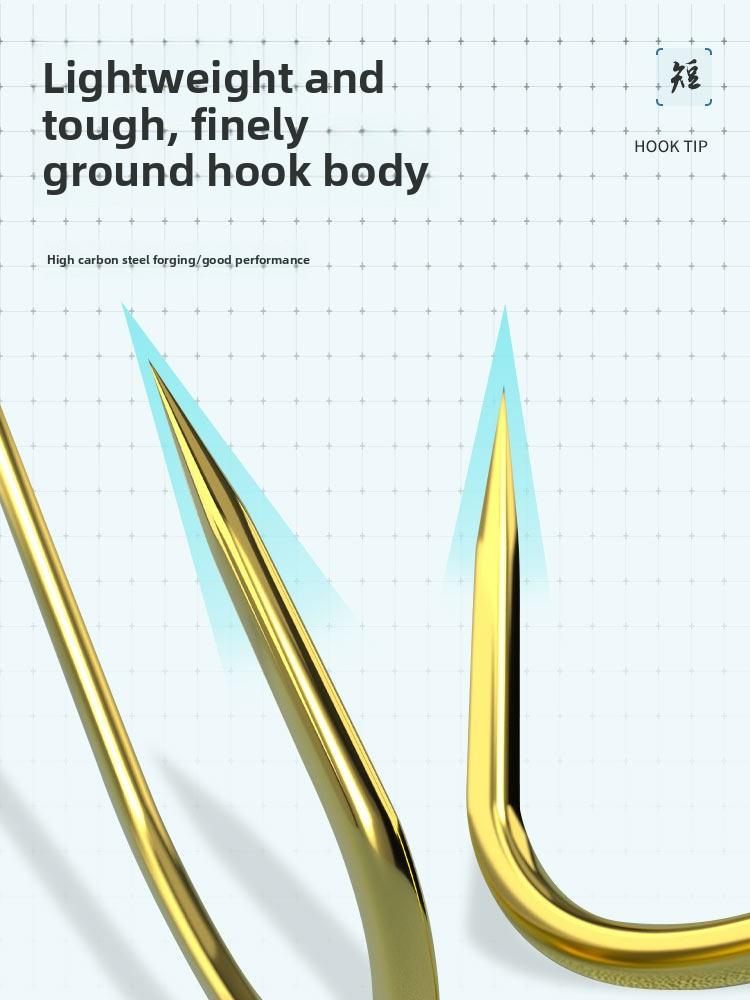 2023 Short Line Double Hooks Golden Sleeve Golden Hai Xi Yi Zu Anti-Entanglement Ocean Boat Fishing Crucian Carp Hook Set