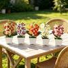 Vaso de Flores Branco Orquídea Borboleta Simulada Multi-Flor Plástico Flor Falsa Decoração de Casa