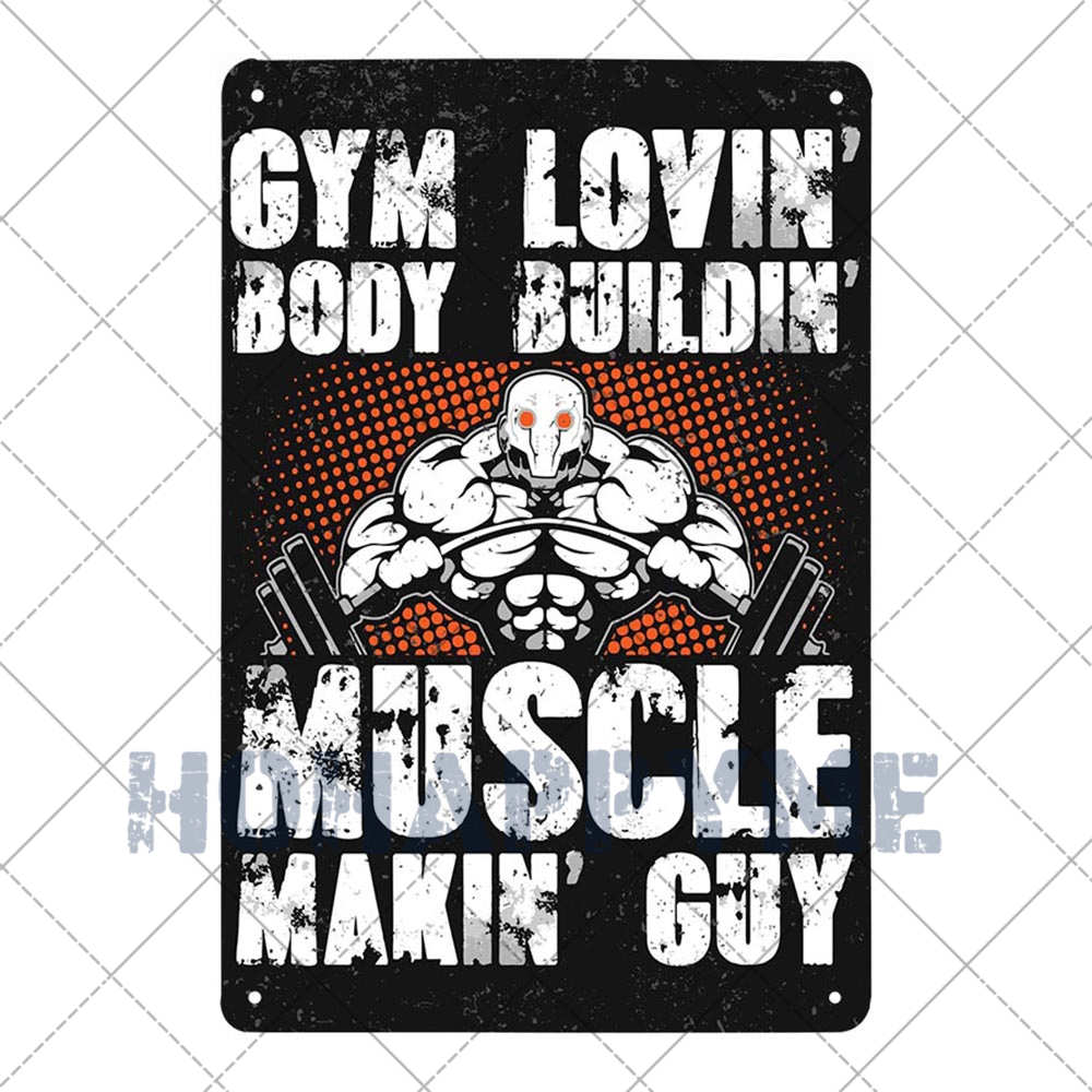 GYM Signs Tin Painting Metal Vintage Plaque Decoration Metal Wall Art Sportsman Retro Poster Iron Plate Home Decor 20x30cm