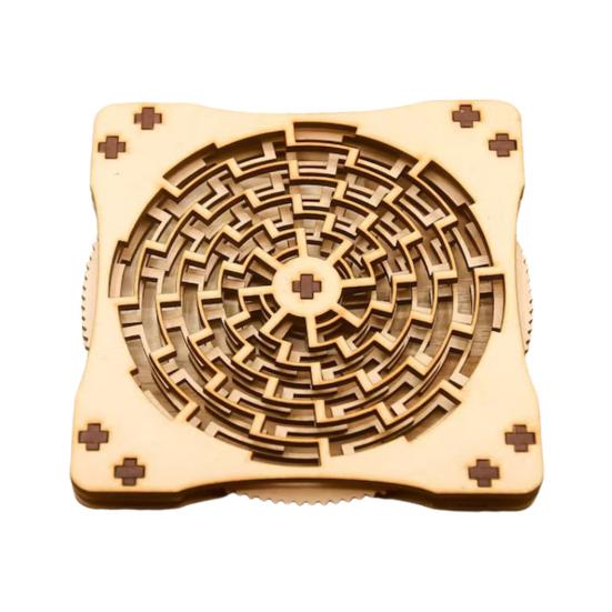 1/4Pcs Wooden Kinetic Coasters Farmhouse Rustic Heat-resistant Coffee Mug Cup