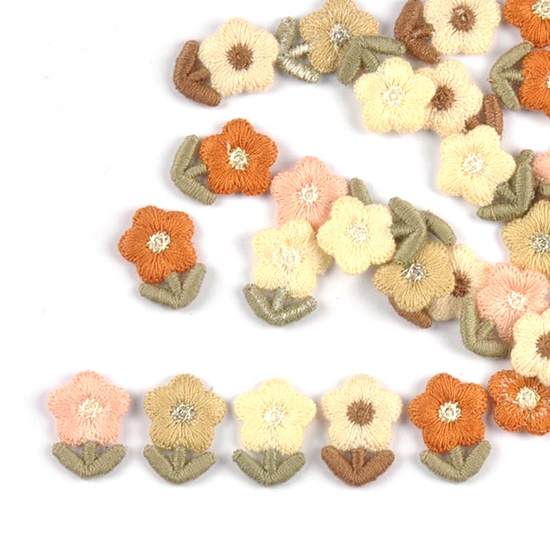 Bestickte Blume DIY Bastelmaterialien Taschendekoration Zubehör Haarnadel 20 Stück Heimnähen Stoffflicken