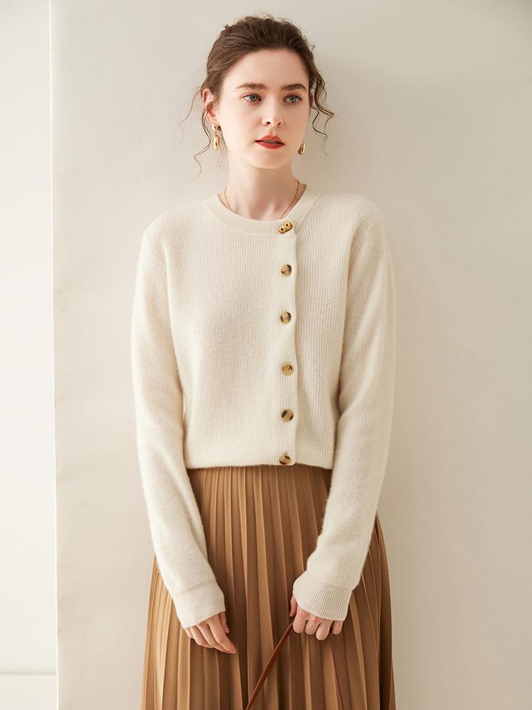 Women's Cashmere Sweater Cardigan - Warm, Stylish, Loose-Fit for Autumn Winter