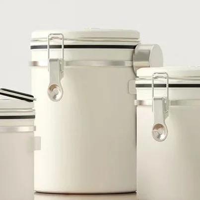 Contenitore Sottovuoto di Grande Capacità per Chicchi di Caffè Contenitore Ermetico in Acciaio Inossidabile Barattolo per Conservare Freschi Cereali Tè Noci