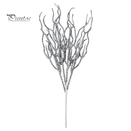 Glittery Branch Decoration Glitter Artificial Christmas Tree Pick, Sparkling Faux for Party Pick Ornament, Curly Decorative Twigs Stick Stem