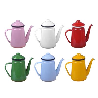 Enamel Coffee Pot 1.1L Coffee Kettle , Vintage, Stovetop Teapot Water Kettle for Restaurant ,Outdoor, Home