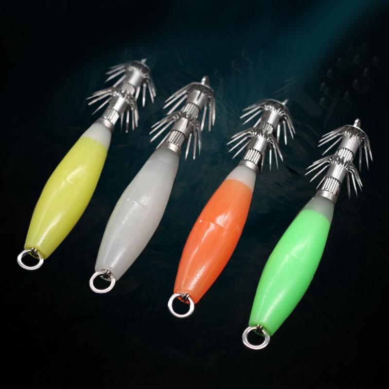 Glows Squid Fishing Baits Squid Jig Baits Fluorescents Luminous Baits Fishing
