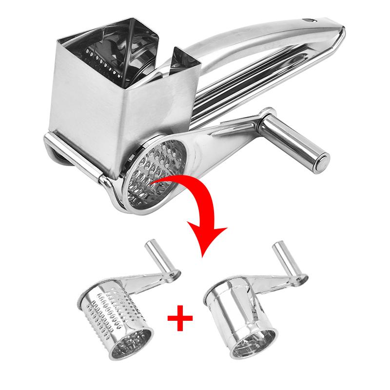 4 Trommelklingen Rotations-Käsereibe Edelstahl Käsehobel Reibe Butter Schneider Küchenhelfer