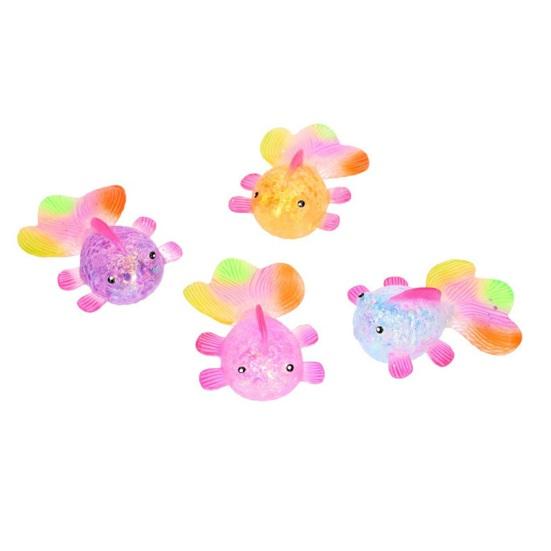 Klarer Goldfisch Quetschspielzeug Stressabbau Glitzer Mehrfarbiger Schwanzfisch Stress Zuckerball Sensorisches Spielzeug Weich Dekompression Fidget Spielzeug