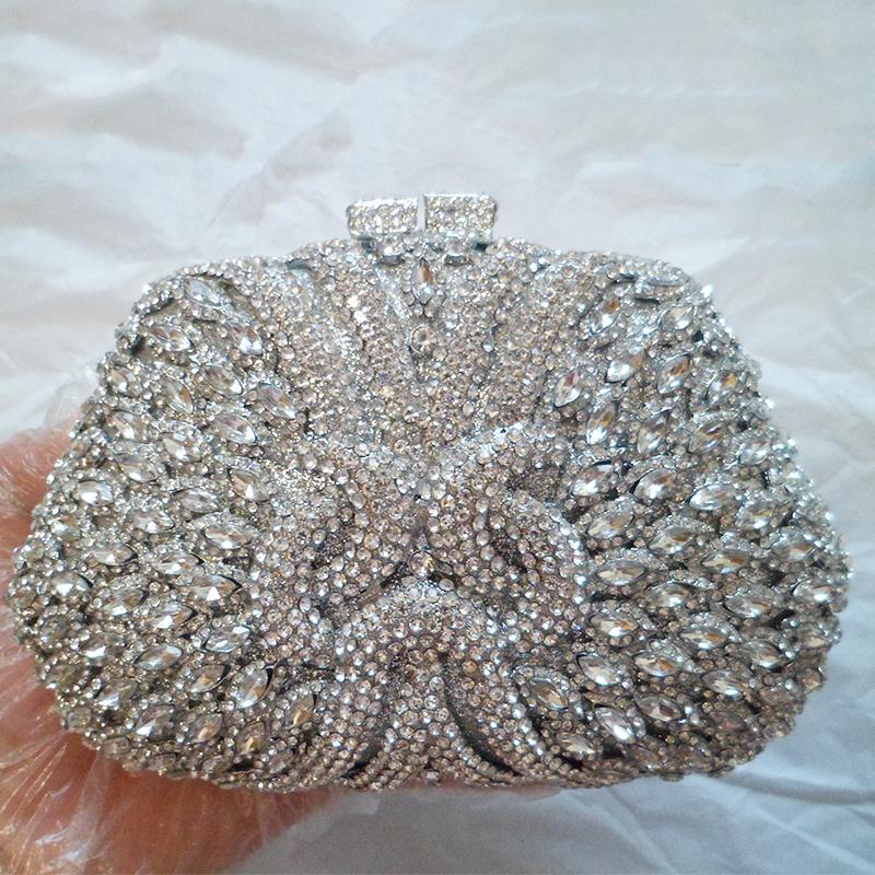 Blue/Green Rhinestone Women Evening Bag Party Dinner Minaudiere Luxury Lady Wedding Purse Bridal Handbags Gala Dazzling Clutches