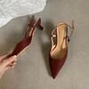 Fashion Bailamos Street Style Sexy Pointed Toe Sandals Metal Buckle Strap Women Pumps Stripper Sandals  Slingback Heels Ballet Flats Muj