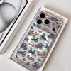 Cartoon Dinosaurs Cute Phone Case For iPhone 17 16 15 14 13 12 Pro Max Plus With Magnetic Crystal Clear Case Wireless Charge