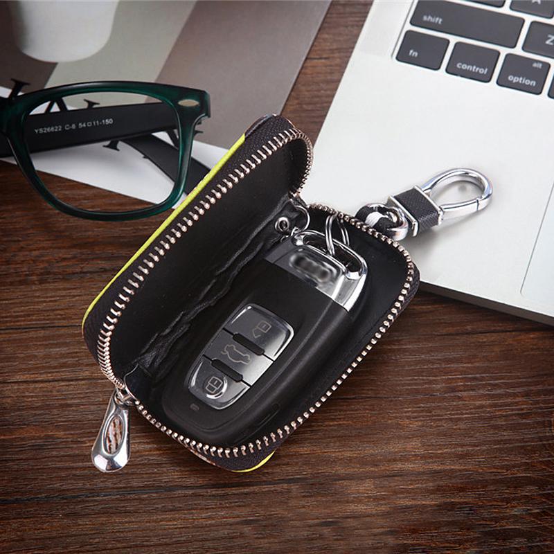Cute Cartoon Key Bag Men Women PU Leather Key Holder for Car Metal Key Chain Creative Mini Zip Coin Purse Car Key Case Cover