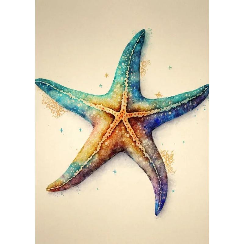 

Different Styles Of Cute Starfish Sea Wall Art Canvas Painting Cartoon Colors Poster Wall Pictures Home Decor For Living Room 21X30CMNo Framed
