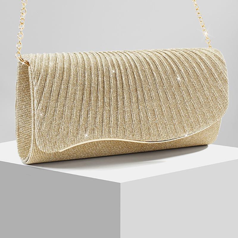 New Ladies Shiny Dinner Bag Evening Bag Wedding Bag Banquet Versatile Shoulder Bag Crossbody Chain Bag