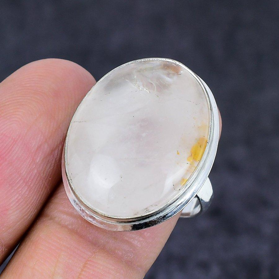 Drahokam Růženín Šperk ze stříbra ryzosti 925 Prsten Velikost 9