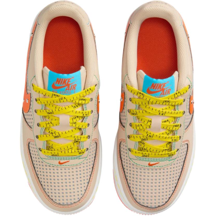 Nike Air Force 1 Low GS D.I.Y. Diorama Kids Sneakers Tan Sanddrift Safety-Orange IB7725-126