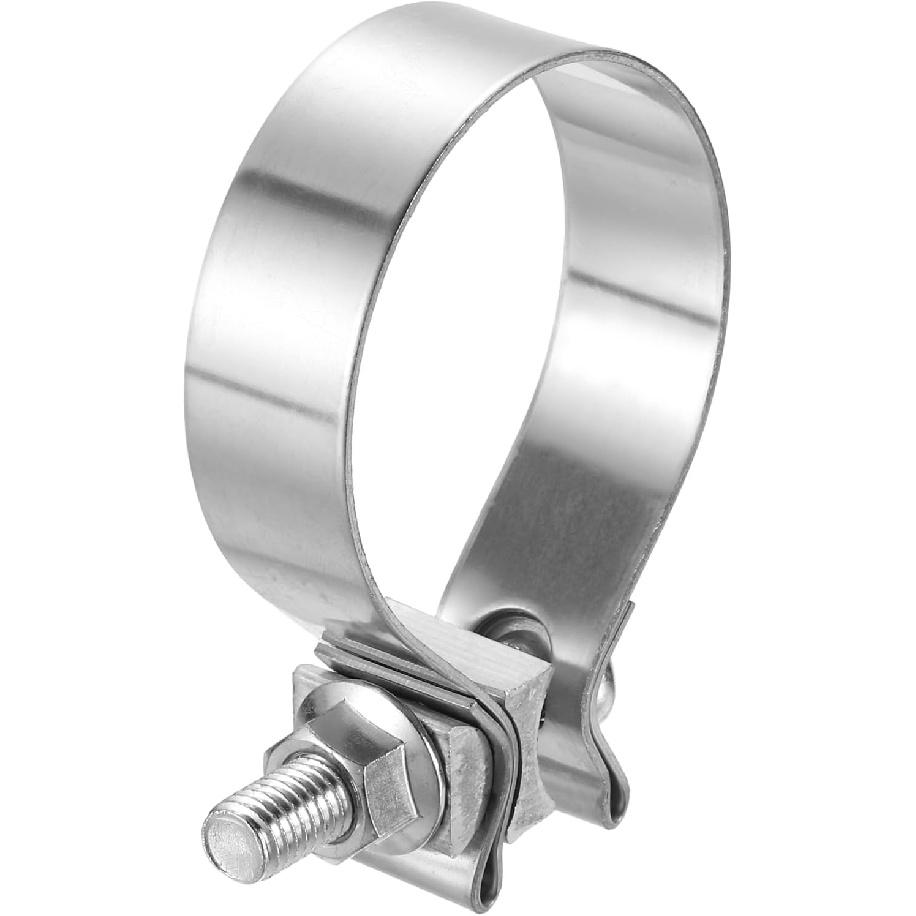 HARFINGTON 410 Stainless Steel Exhaust Clamp 2.48" Butt Joint Narrow Band Muffler Seal Exhaust Narrow Lap Butt Clamps for Pipes Muffler Converters