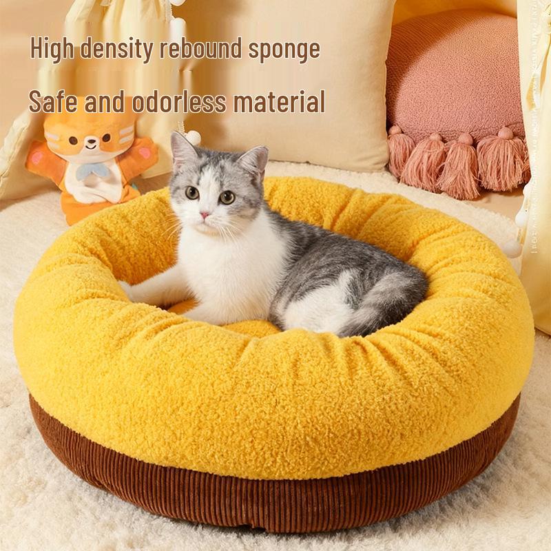 Cozy Rebound Cat & Dog Nest: Warm, Thickened Pet Bed for Winter Comfort